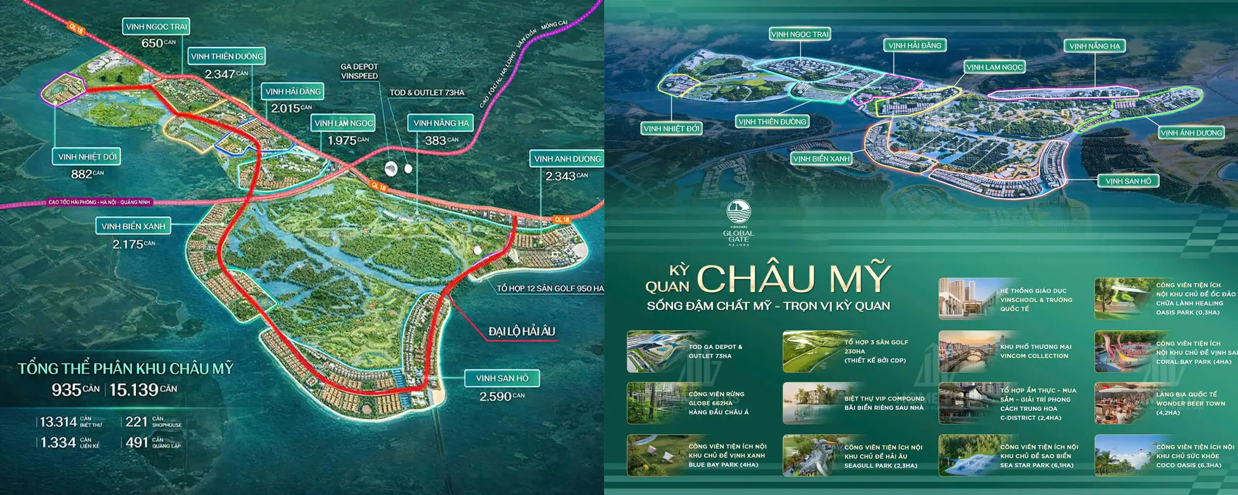 phân khu châu mỹ hạ long xanh