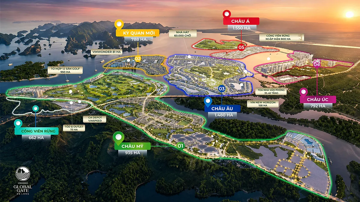 phối cảnh phân khu châu mỹ